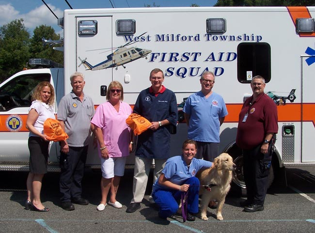 Greenwood Lake Animal Hospital donates two 02 FUR Life animal oxygen masks to West Milford Ambulance Corps